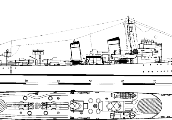 HSWMS Goteborg [Destroyer] (1936) - drawings, dimensions, pictures